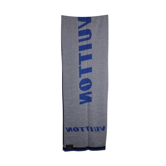 Pre Loved Louis Vuitton  Forward Scarf in Blue Wool - Picture 3 of 6